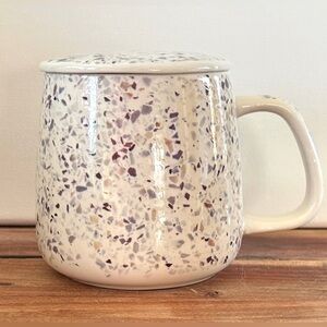 Ceramic Terrazzo Coffee/Tea Mug with Lid ~ Designed For Warmer (Not Included)